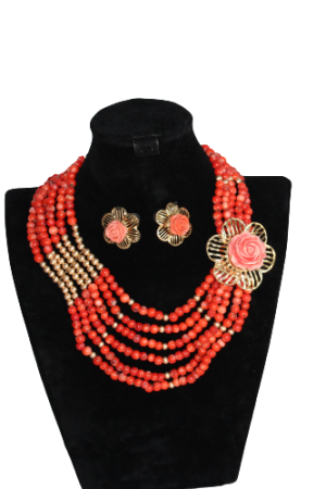 Coral with rose clip : Ajoke