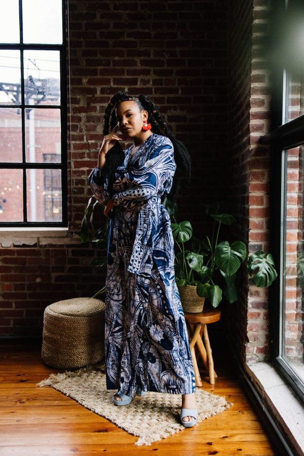 Adire Wrap Dress