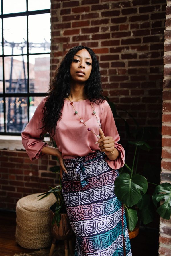 Adire A-line wrap skirt - Image 3