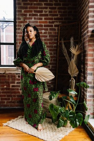 Bubble sleeves Ankara wrap